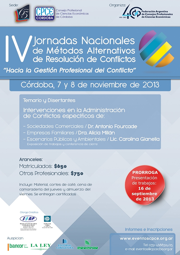 IV Jornadas Nacionales de Métodos Alternativos de Resolución de Conflictos
